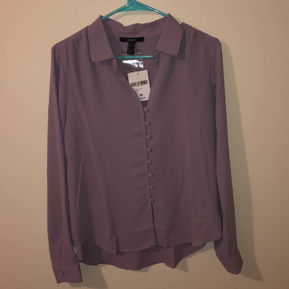 Purple Button up Blouse
